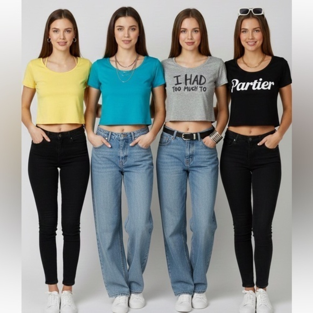 Crop Top Bundle - 5 Cropped T-Shirts